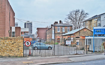 Original building at back
