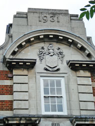 Hospital shield in stone